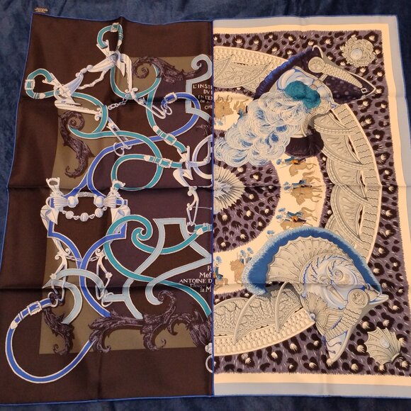HERMES Plumets du Roy 90 CM Silk Scarf - Excellent In Box - Picture 1 of 6